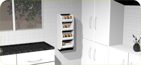 Porta-Temperos na cozinha 3D